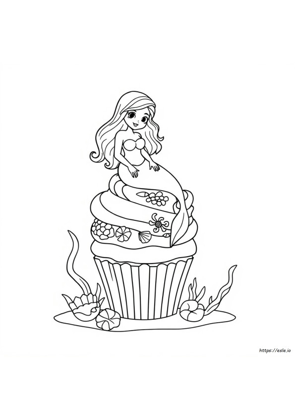 Cupcake Sirena Da Colorare