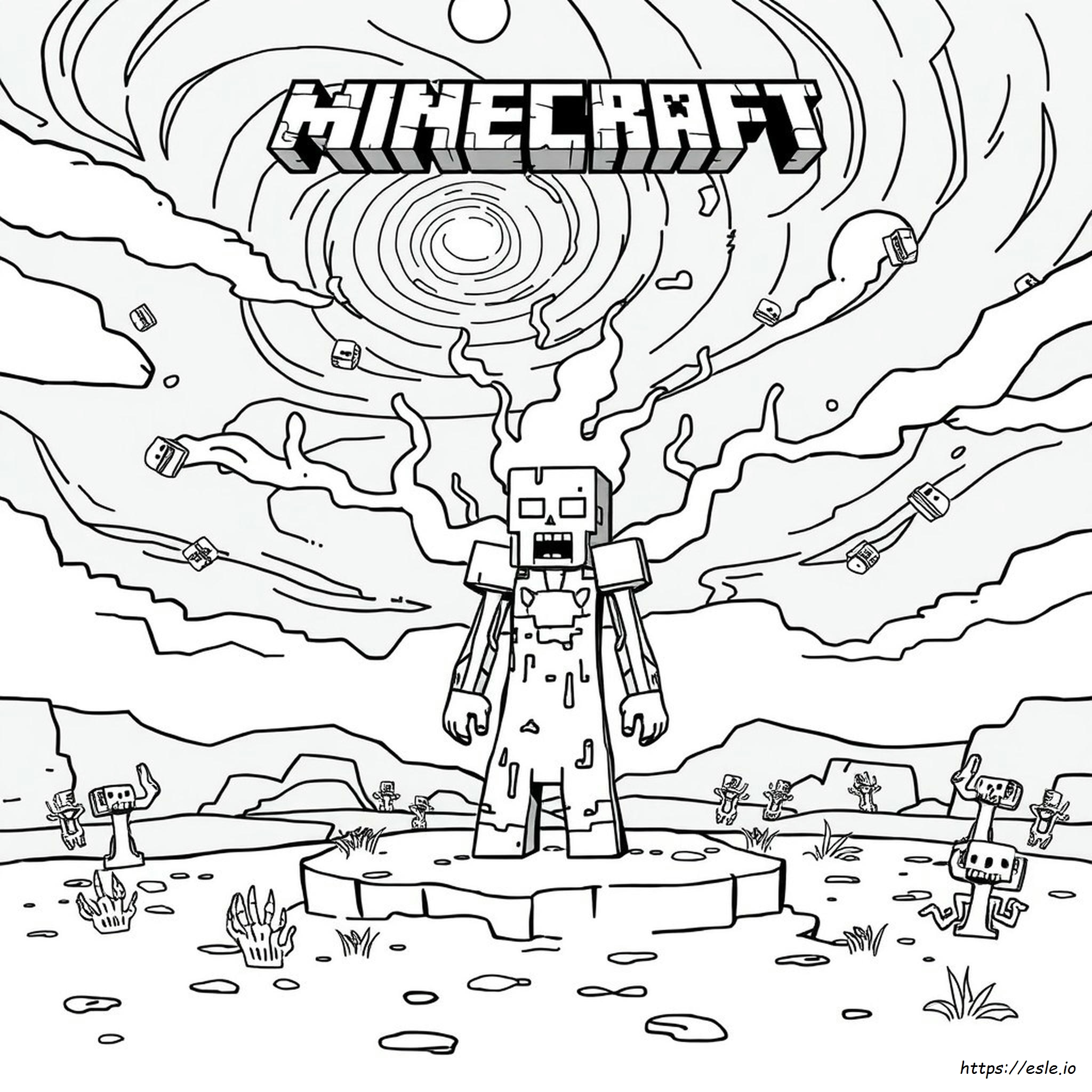 Ausdruckbare Minecraft Wither Storm Ausmalbilder