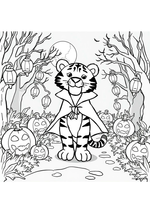 Tiger Halloween Coloring Pages