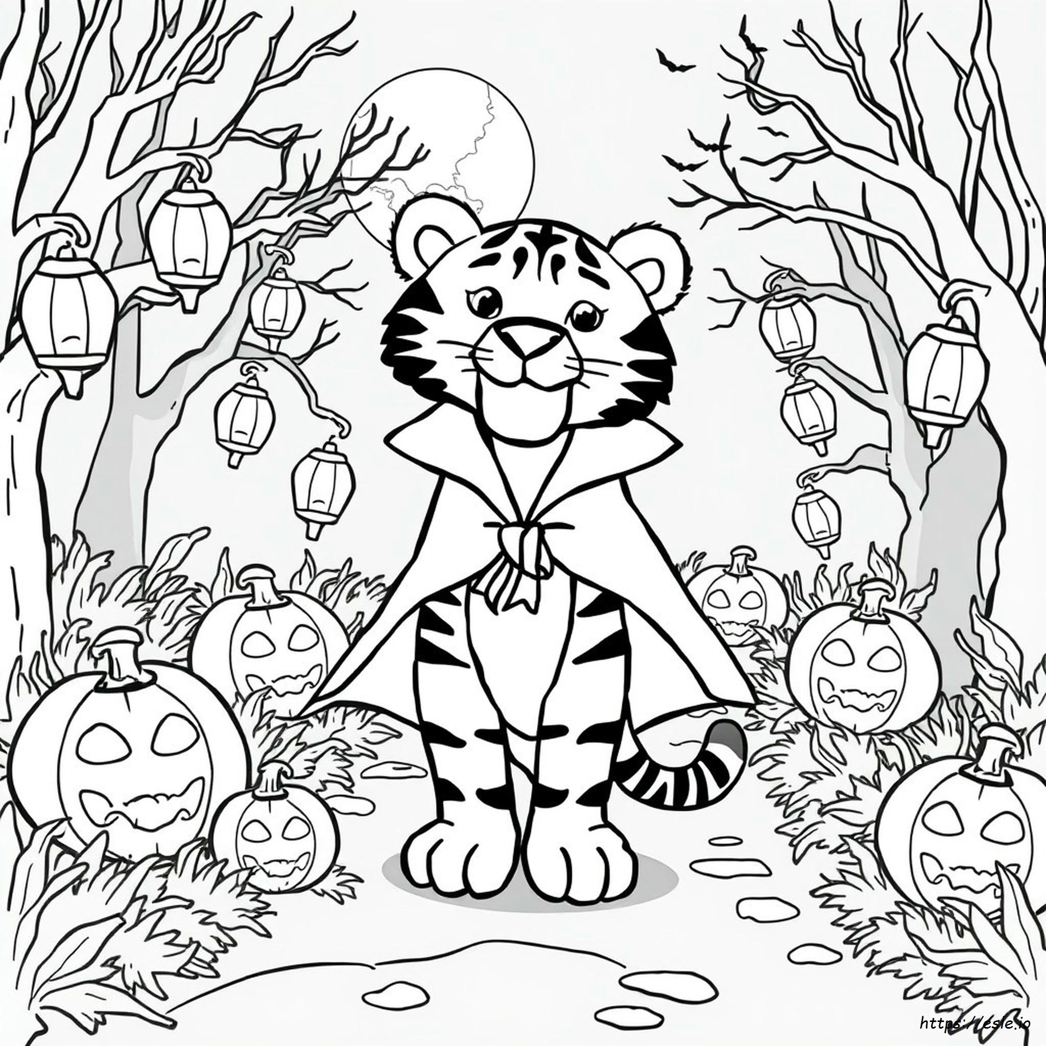 Tiger Halloween Coloring Pages