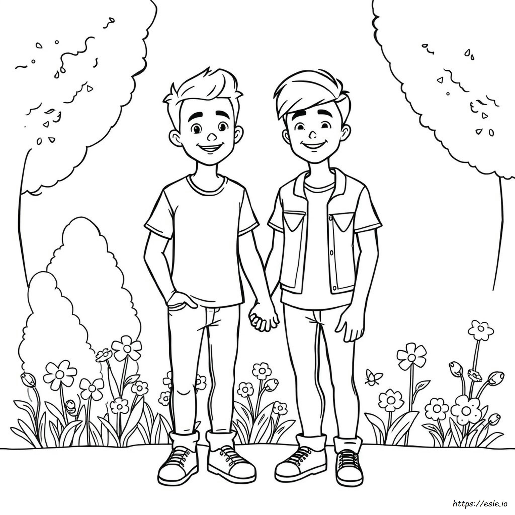 Adam Y Justin Páginas Para Colorear