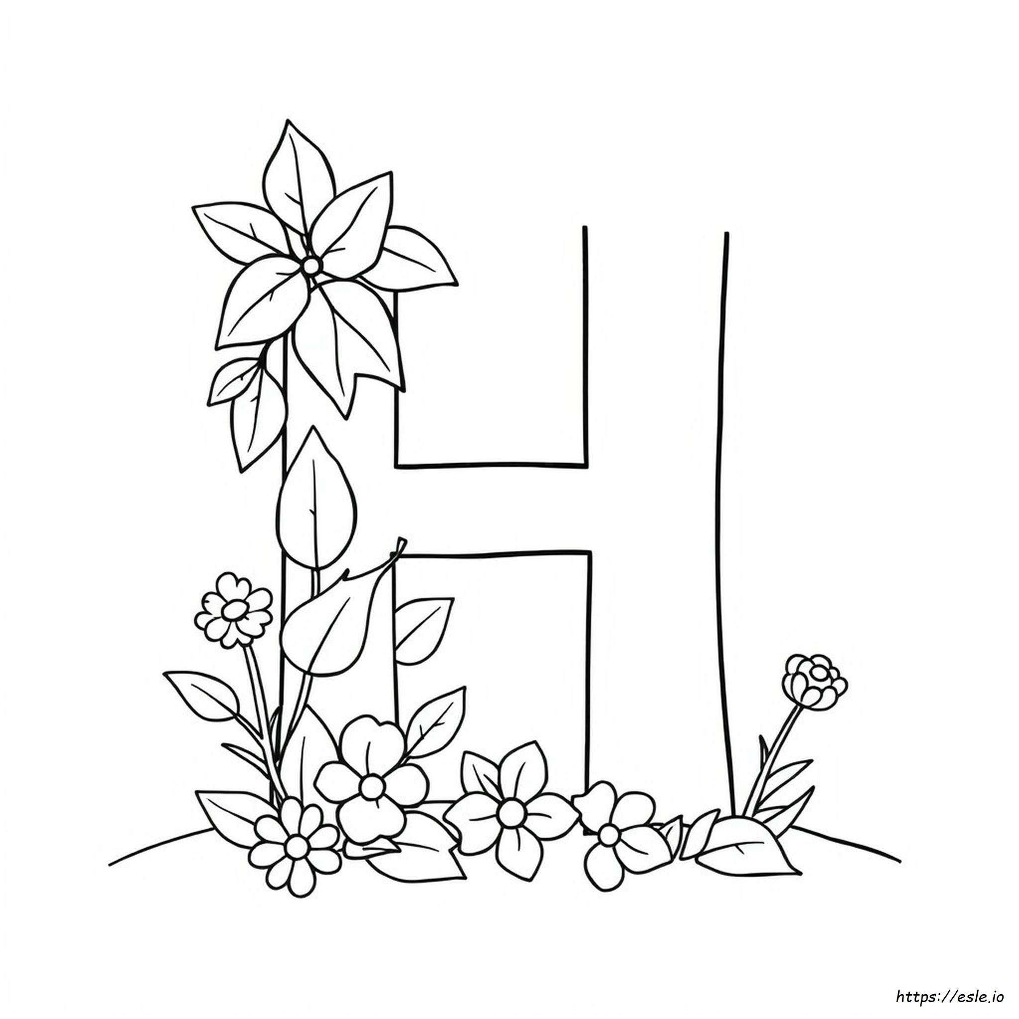 Letra H Para Colorear Gratis