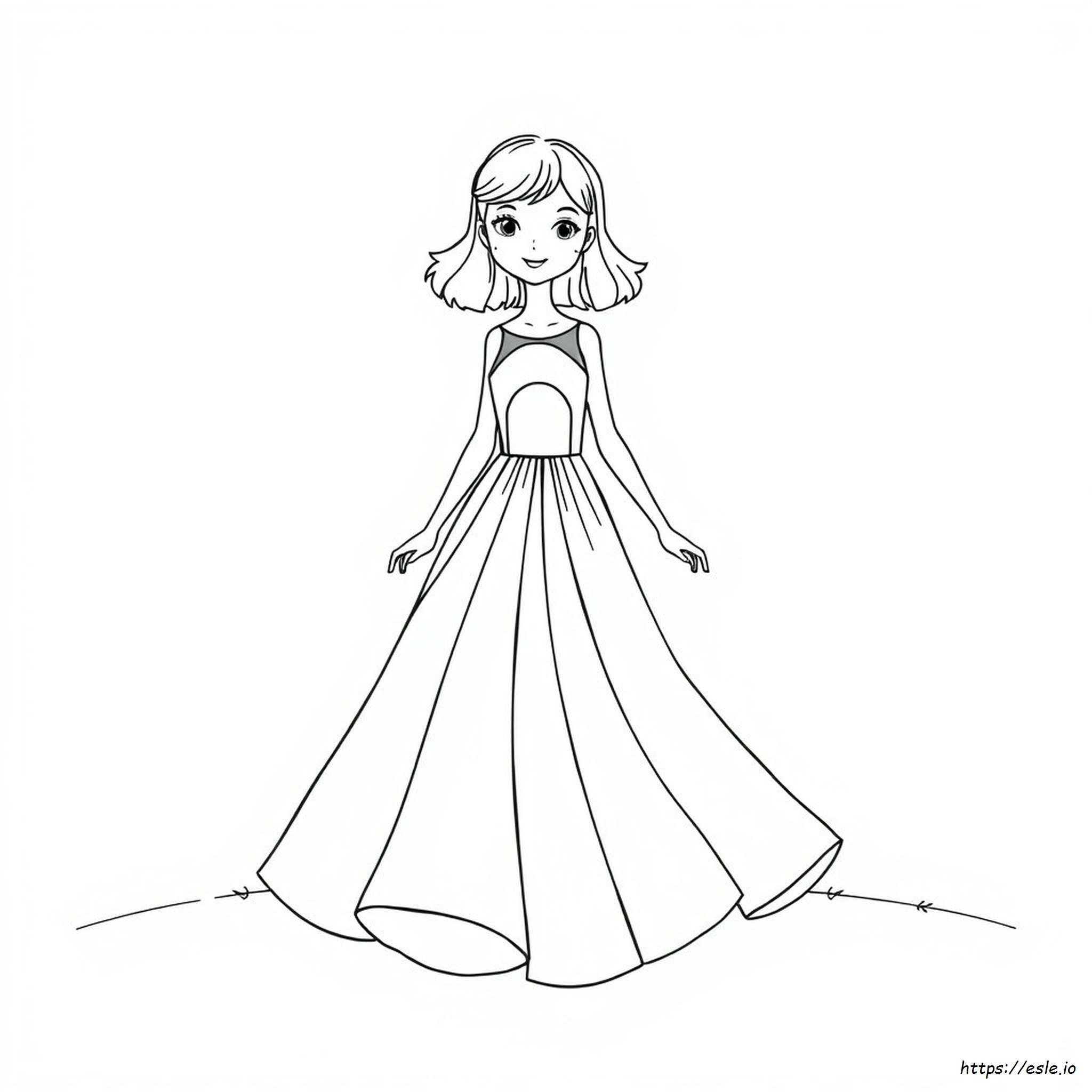 Rainbow Dress Coloring Page