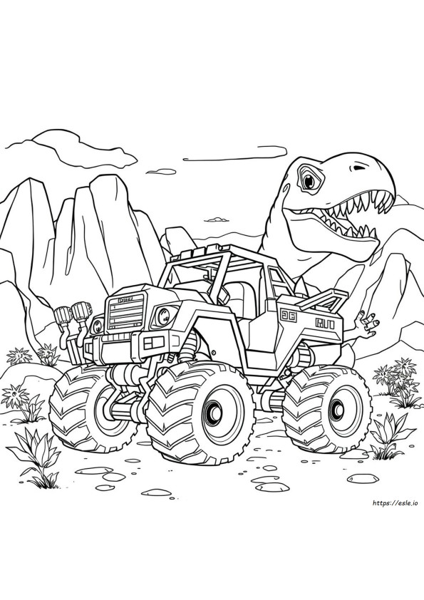 Kolorowanka Dinotrux Dozer