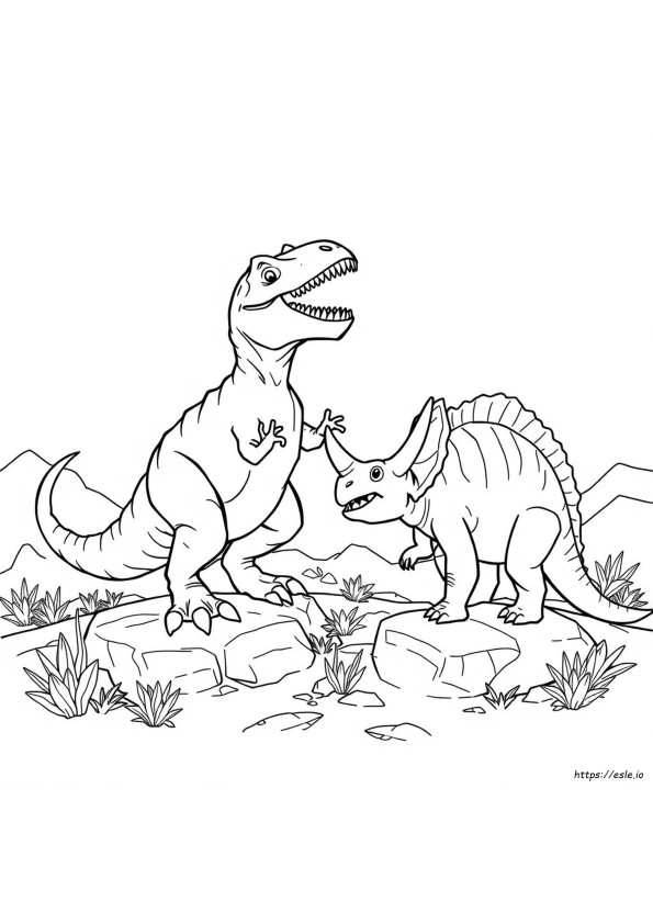 T Rex Kavgası Boyama Sayfası