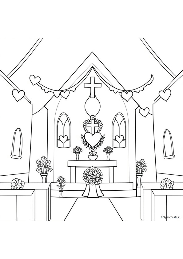 Church Valentine Coloring Pages