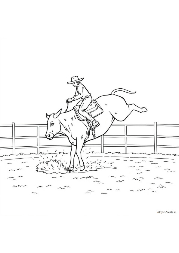 Desenhos De Montaria Em Touro Para Colorir