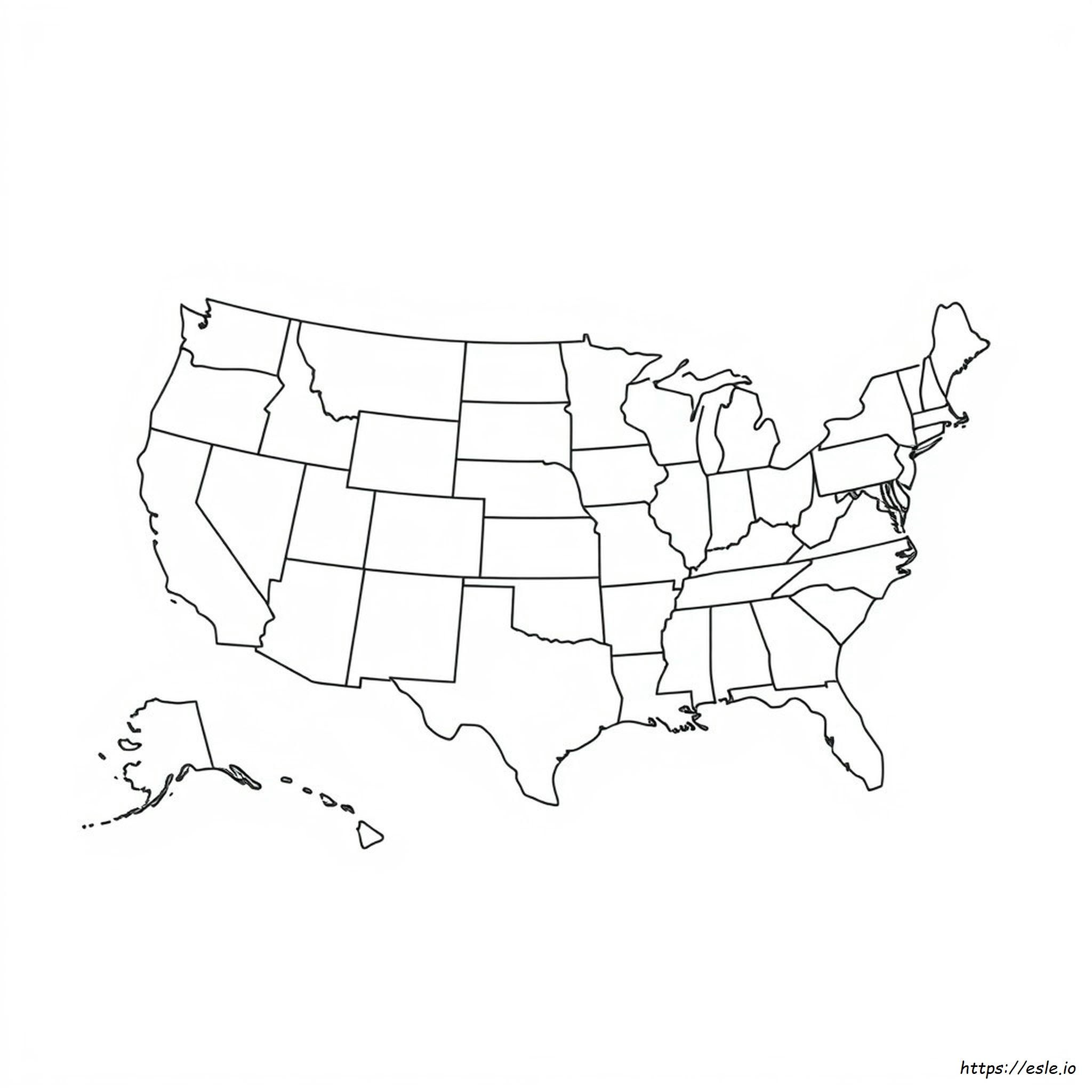 Usa Államok Térképe Színező