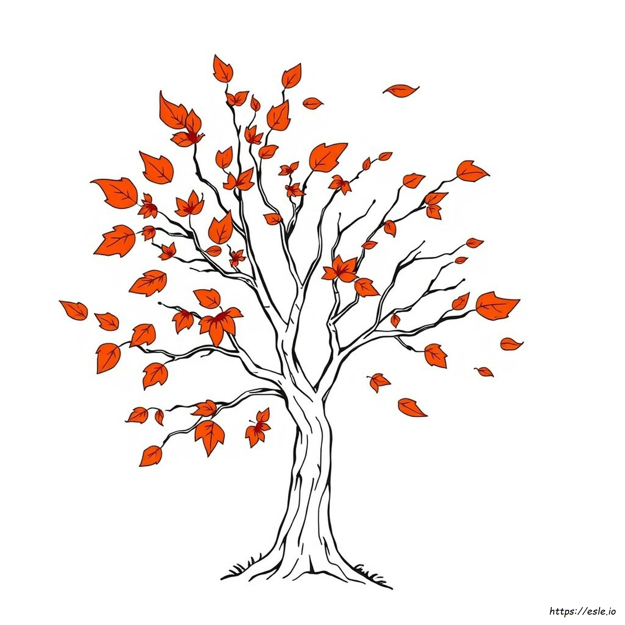 Autumn Tree Coloring Pages