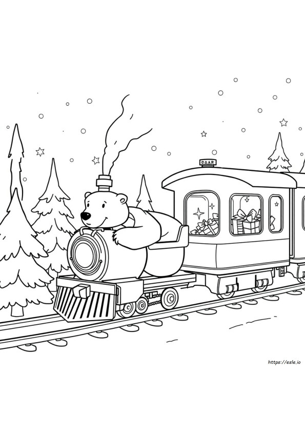 Gambar Mewarnai Polar Express Natal