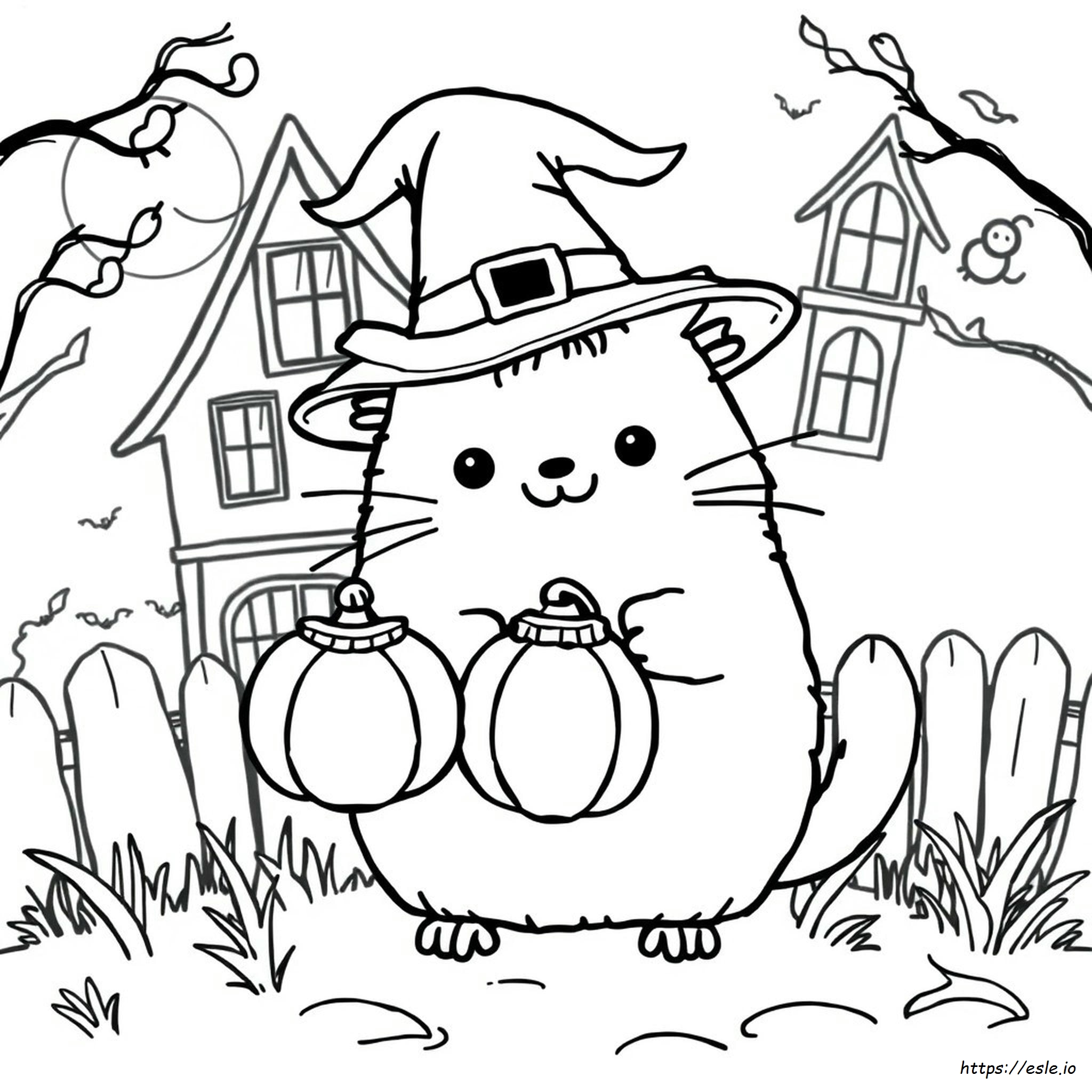 Kolorowanki Pusheen Na Halloween
