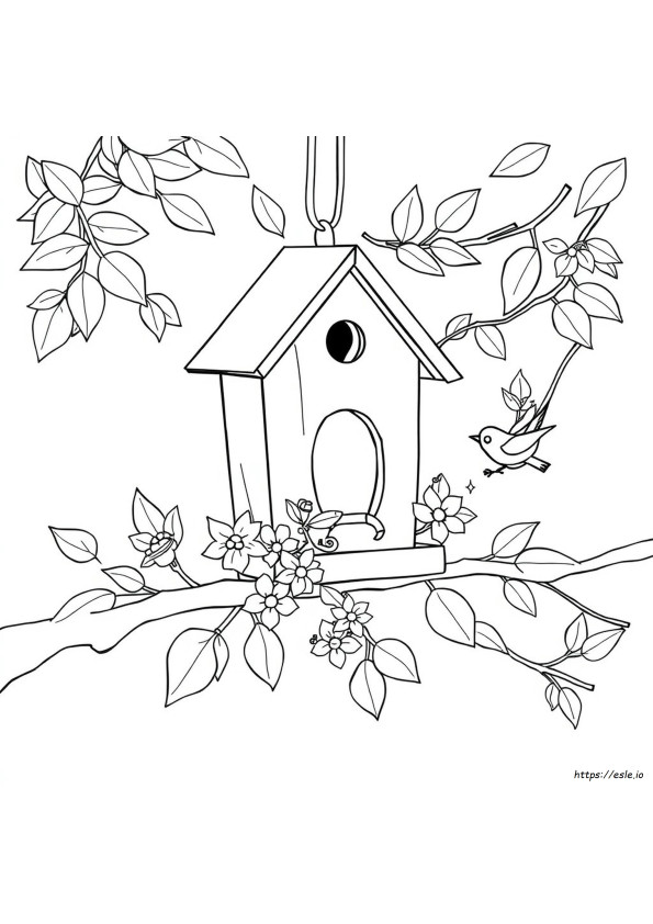 Birdhouse Coloring Pages For Adults