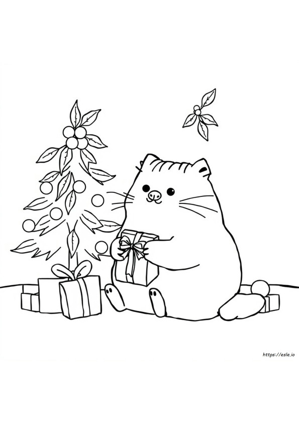 Kolorowanka Świąteczna Pusheen