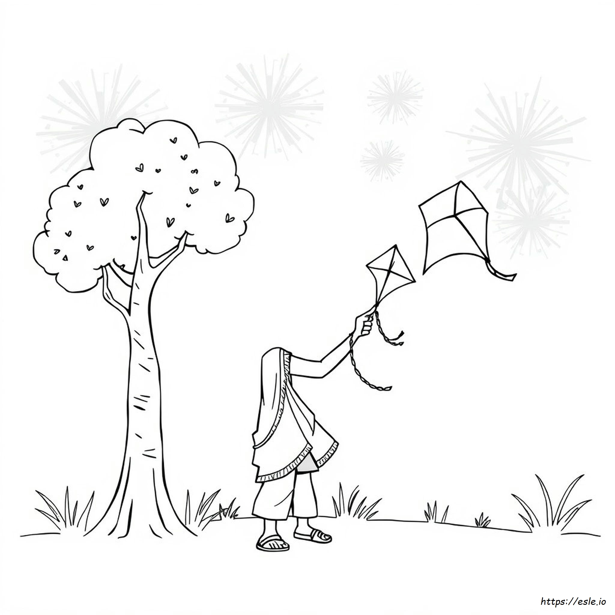 Happy Makar Sankranti Colouring Pages