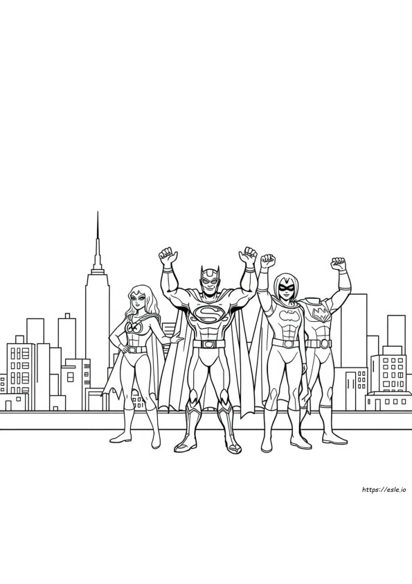 Black And White Superhero Coloring Page