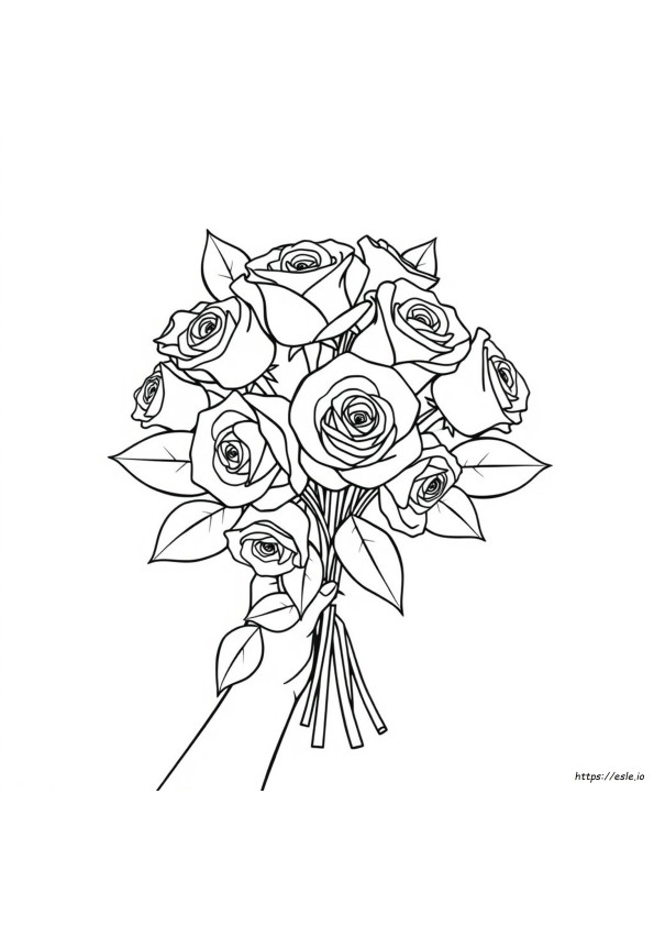 Rose Bouquet Coloring Pages