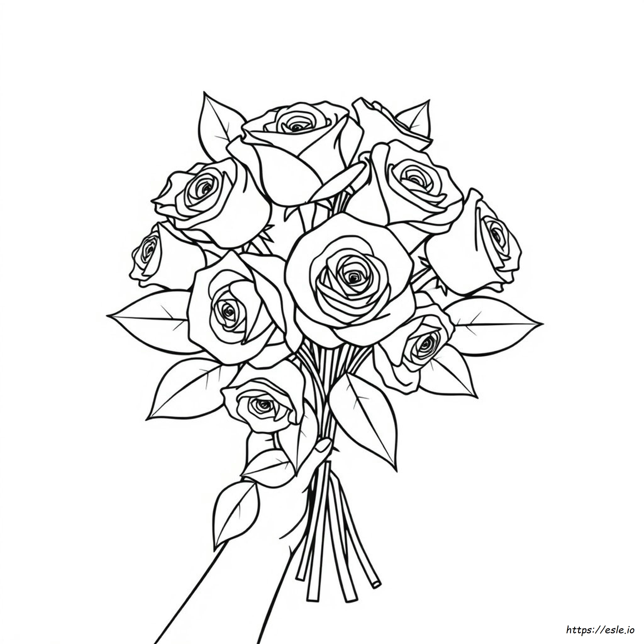 Rose Bouquet Coloring Pages