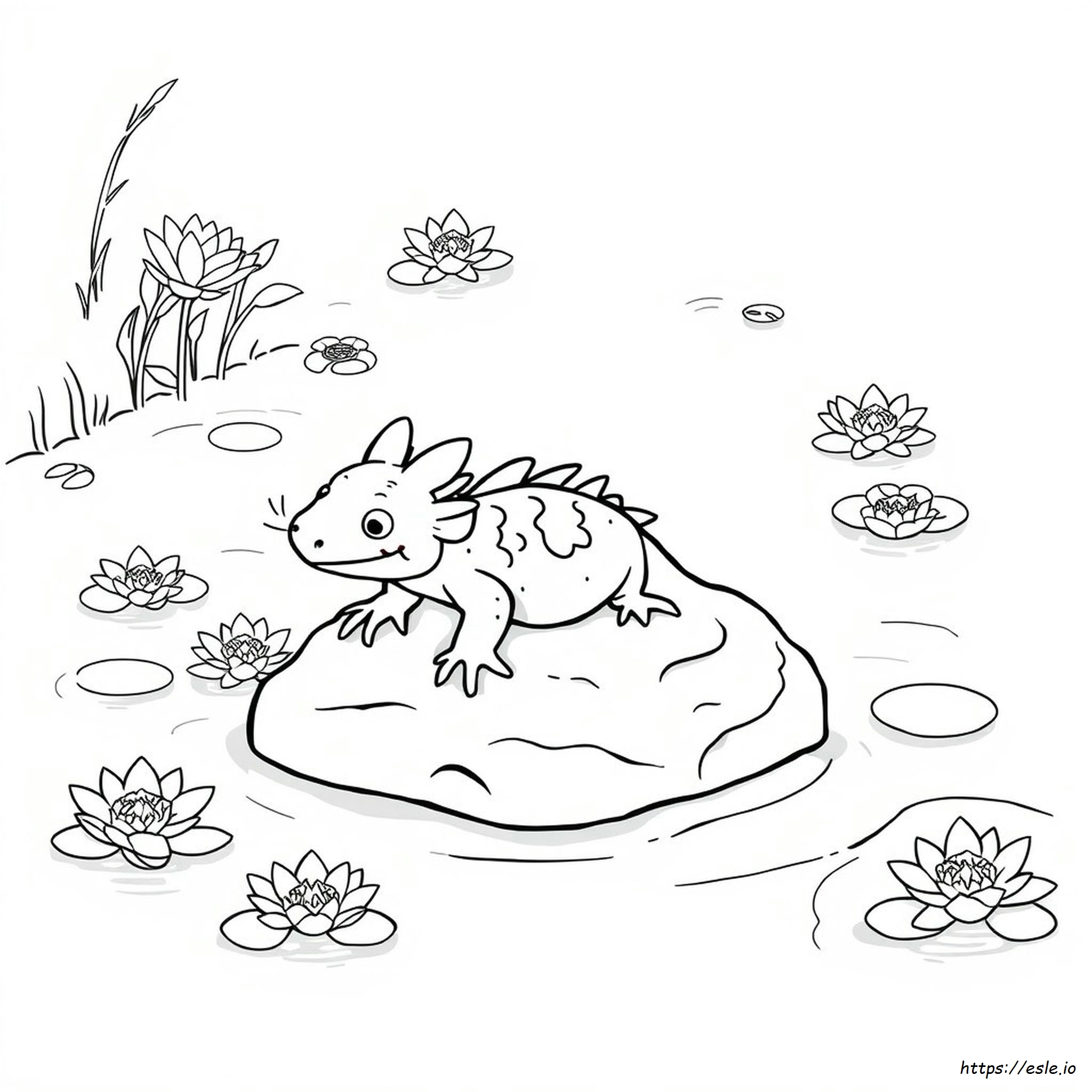 Cute Axolotl Coloring