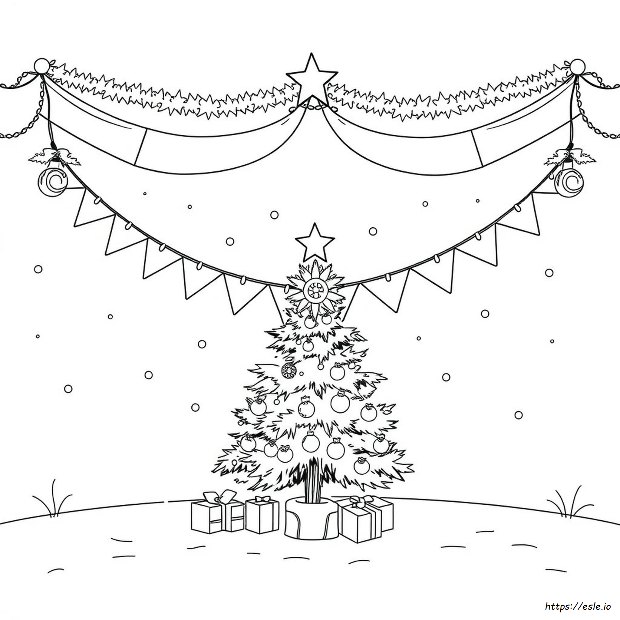 Christmas Banner Coloring Page