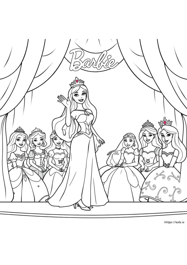 Barbie Da Colorare Principesse Disney Principesse Barbie Da Colorare E Stampare