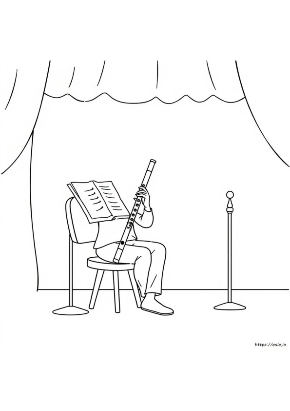 Flute Coloring Picture