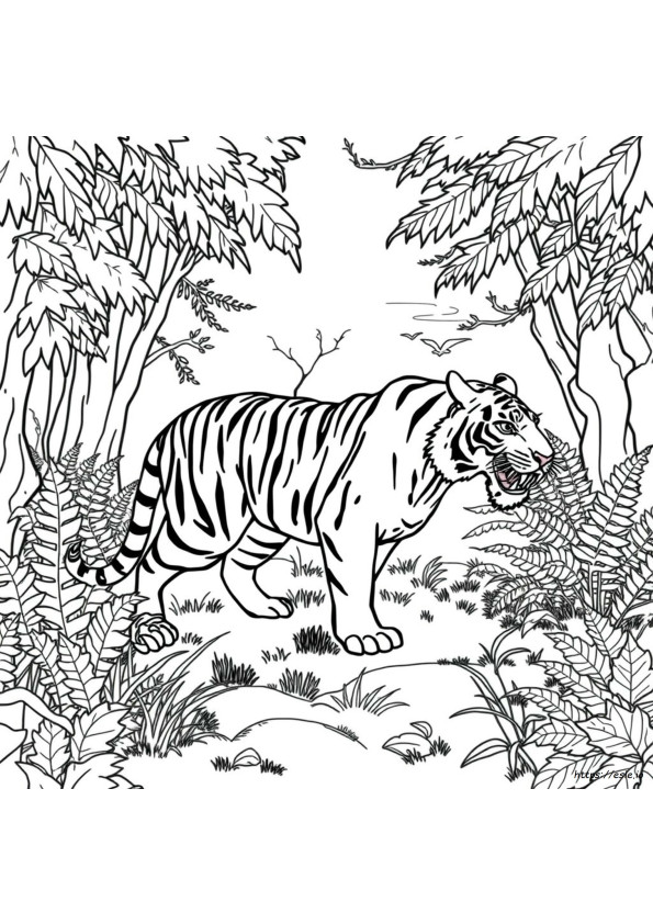 Realistic Saber Tooth Tiger Coloring Page