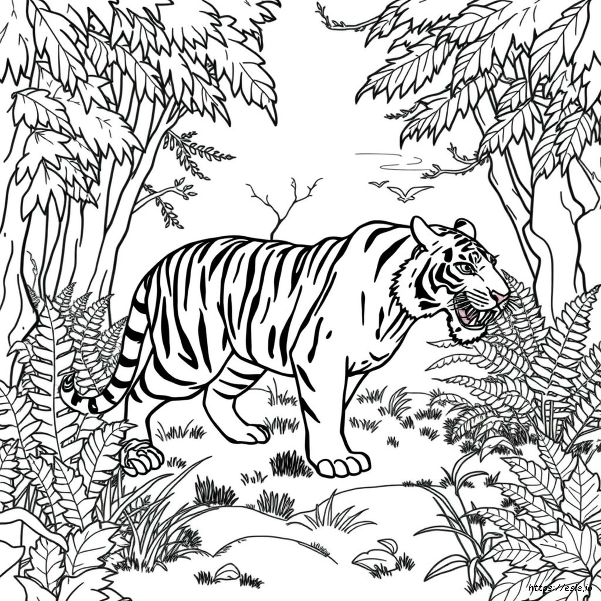 Realistic Saber Tooth Tiger Coloring Page
