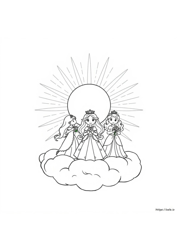 Princesses Of Heaven Coloring Pages