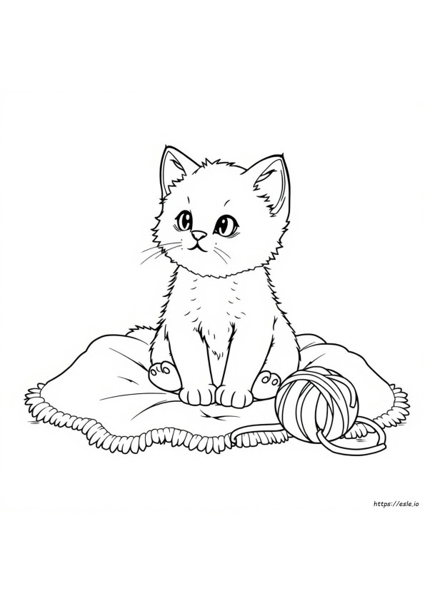 Sevimli Kedi Yavrusu Boyama Sayfaları