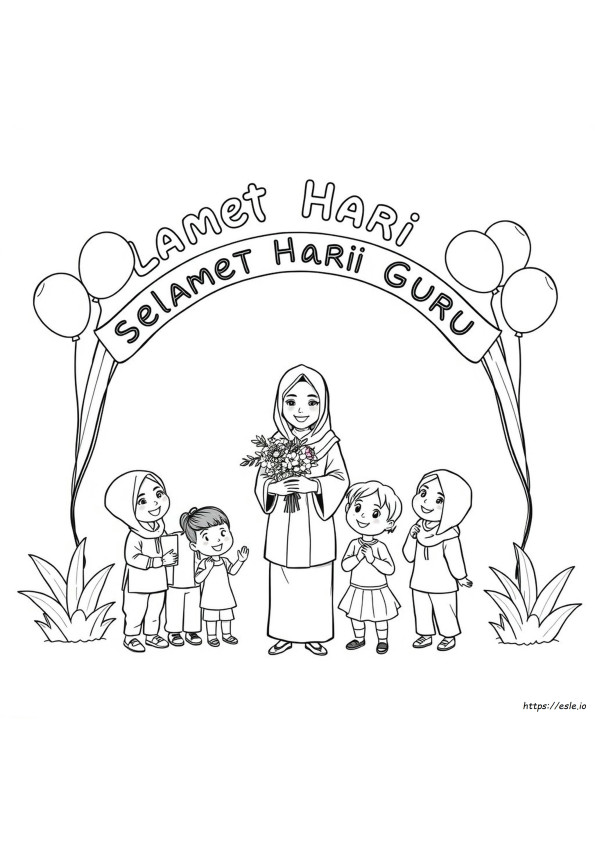 Selamat Hari Guru Coloring