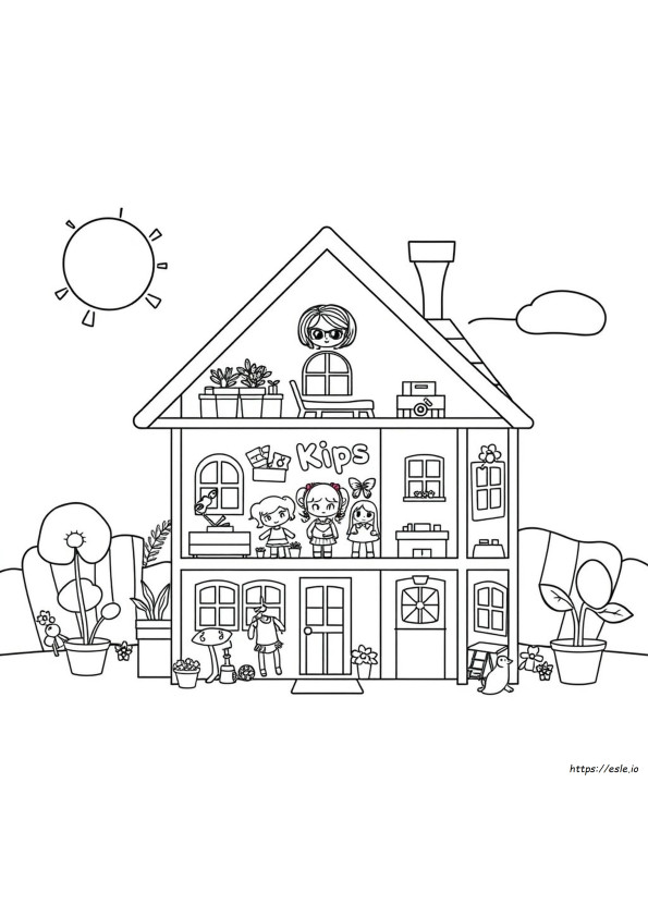 Gabbys Doll House Colouring In