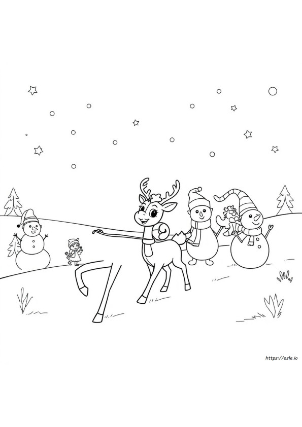 Rudolph The Red Nosed Reindeer Characters Coloring Pages