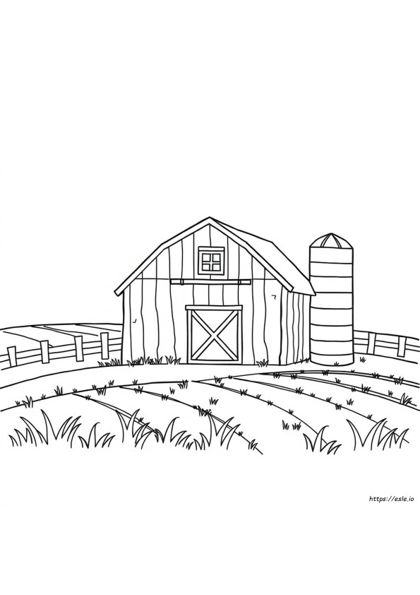 Kleurplaat Van Boerderijschuur