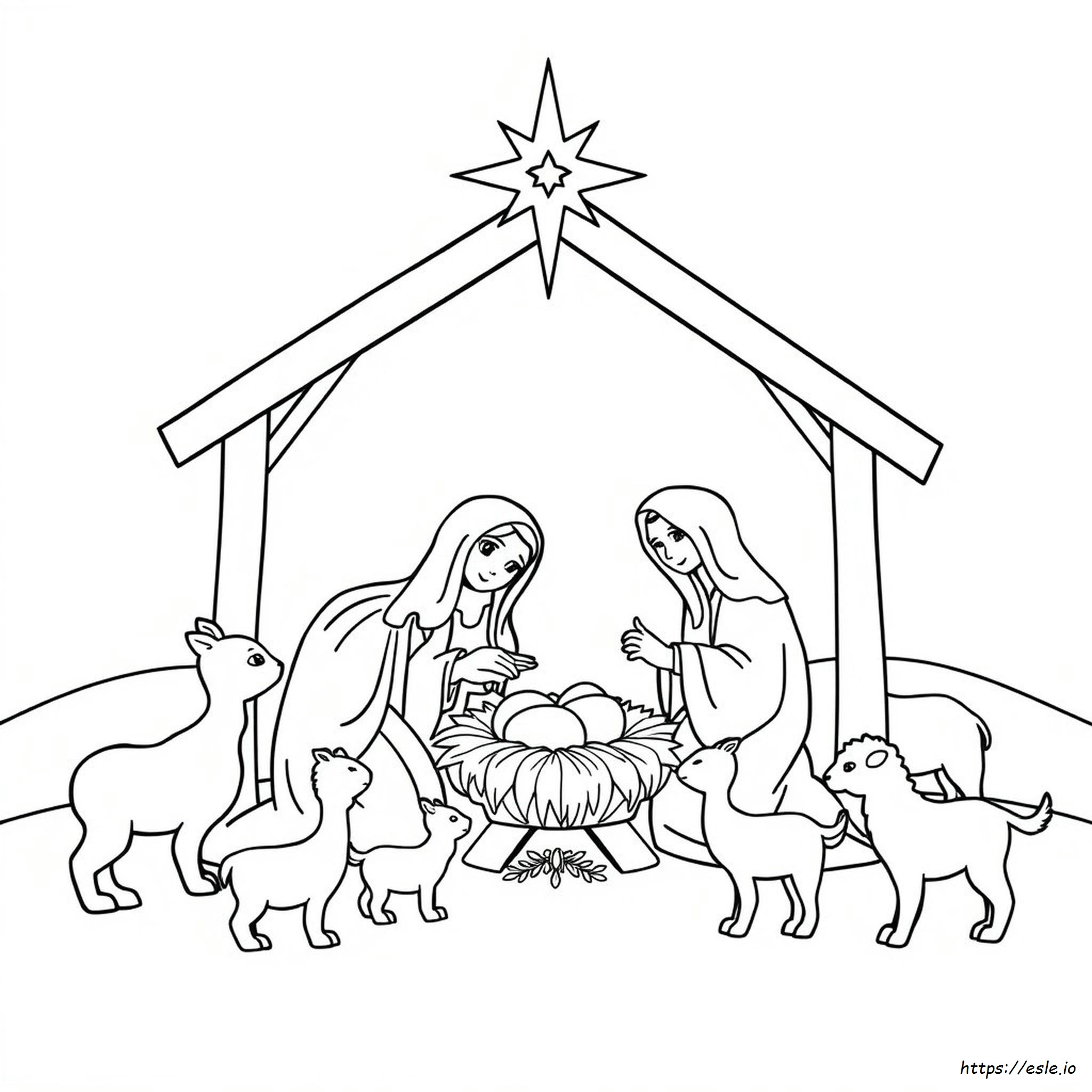 Free Nativity Coloring Pages For Adults