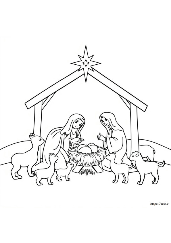 Free Nativity Coloring Pages For Adults