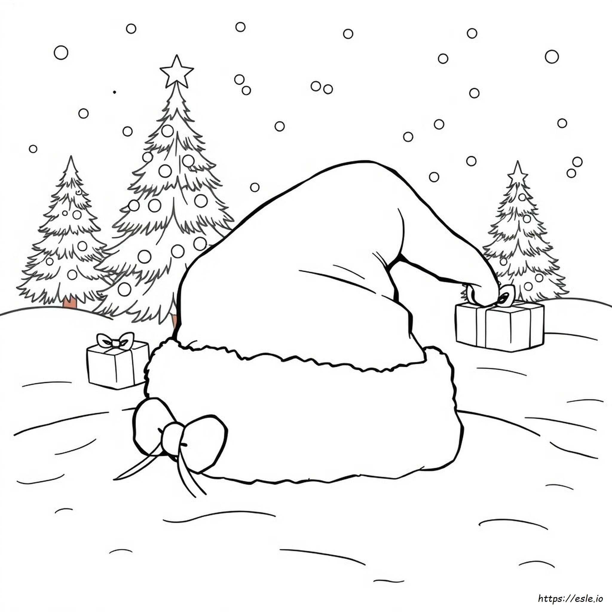 Christmas Hat For Coloring