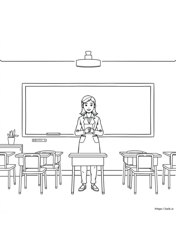 Dibujo Para Colorear De Maestra