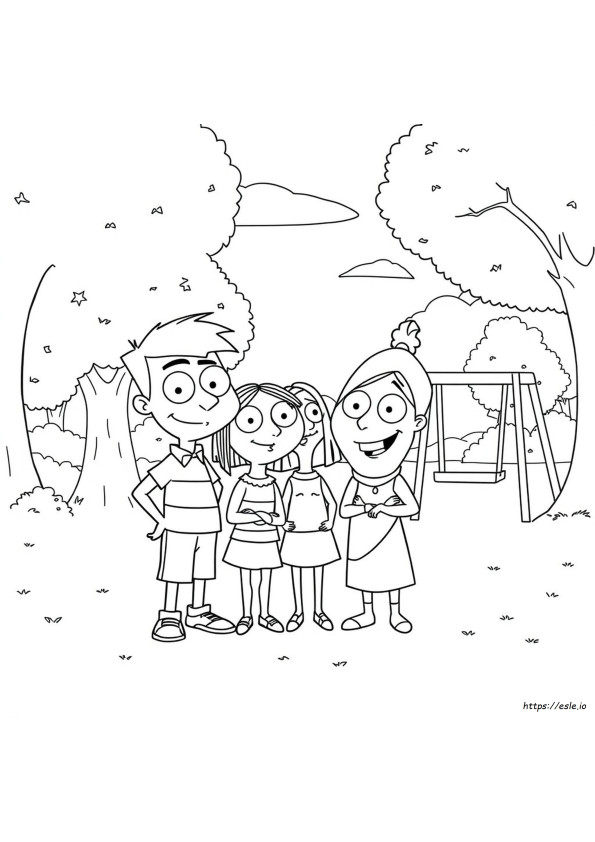 Phineas And Ferb Characters Coloring Pages