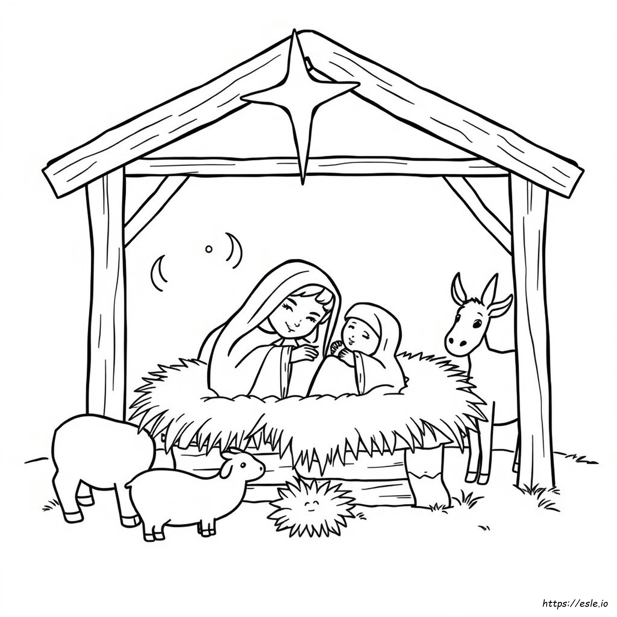 Páginas Sencillas De La Natividad Para Colorear Gratis