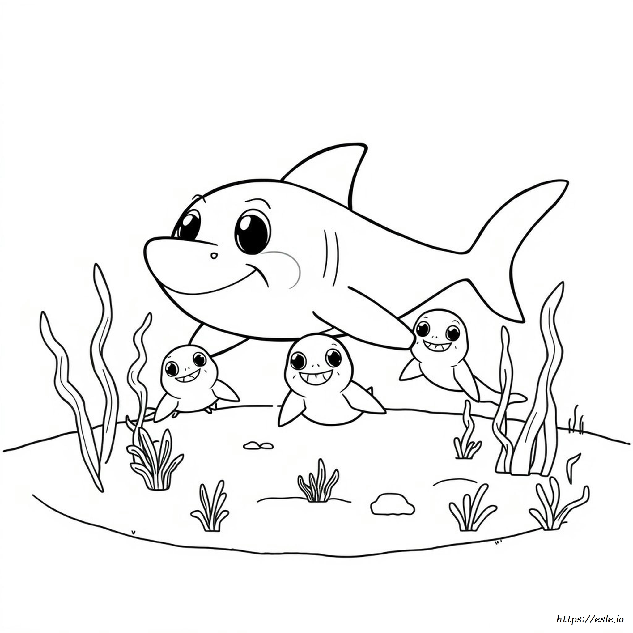 Coloriage Maman Requin