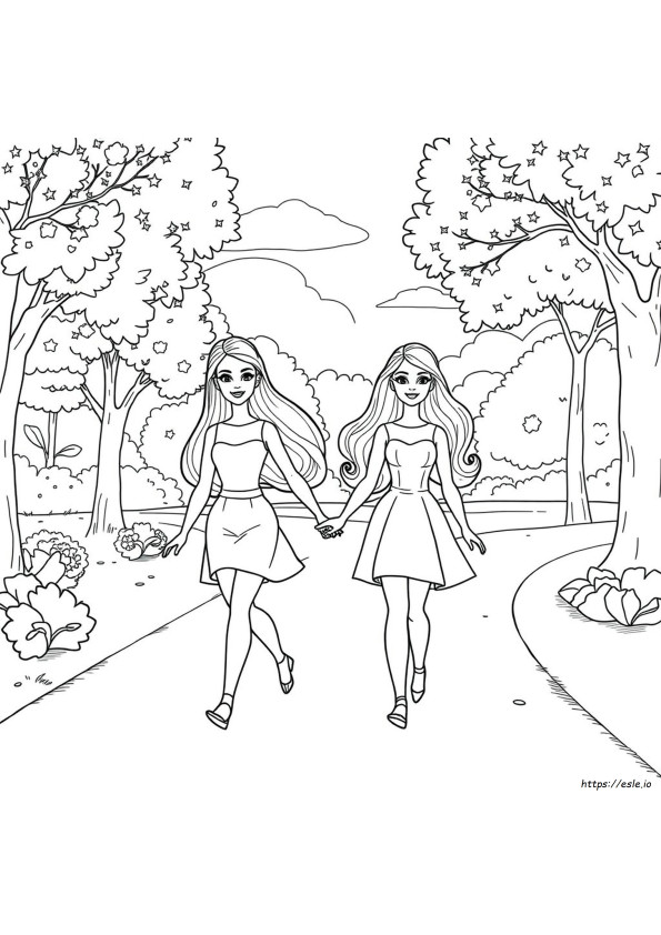 Barbie Sisters Coloring Pages
