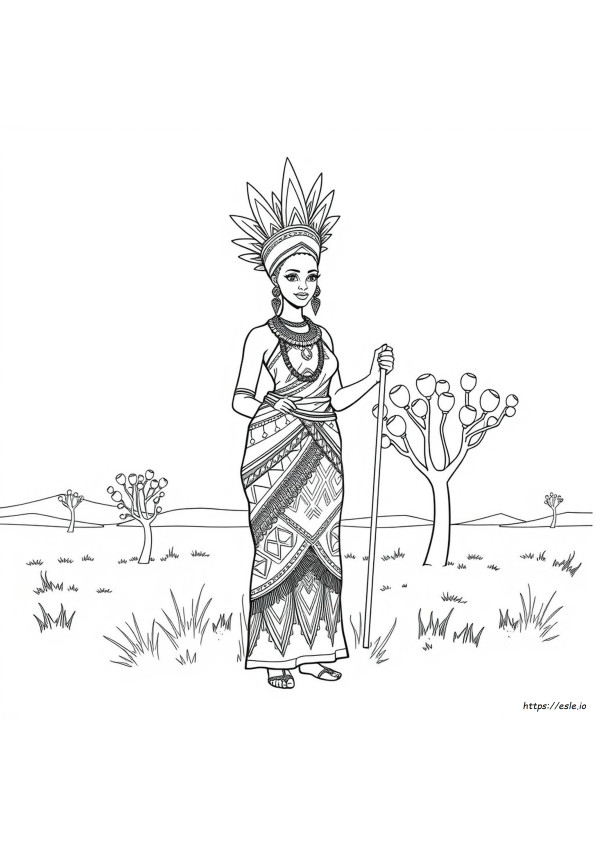 African Queen African American Coloring Pages