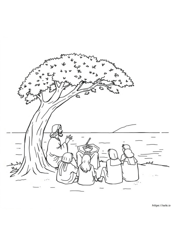Jesus Teaching Coloring Page