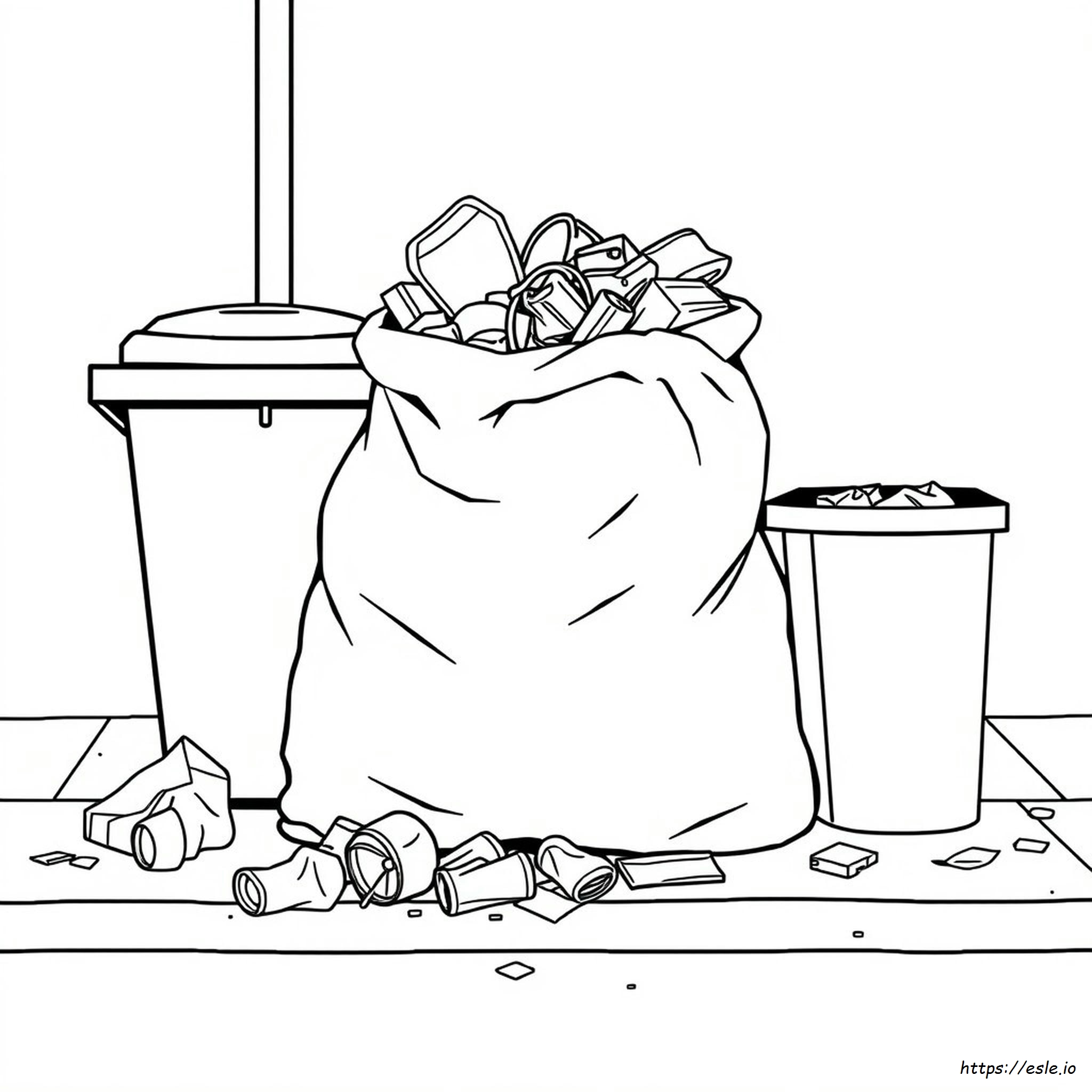 Rubbish Colouring Pages