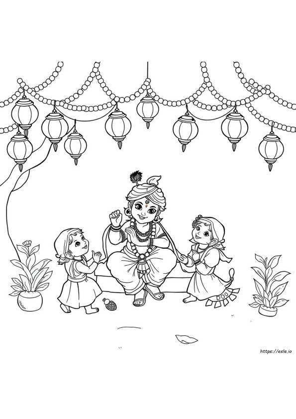 Pagini De Colorat Janmashtami
