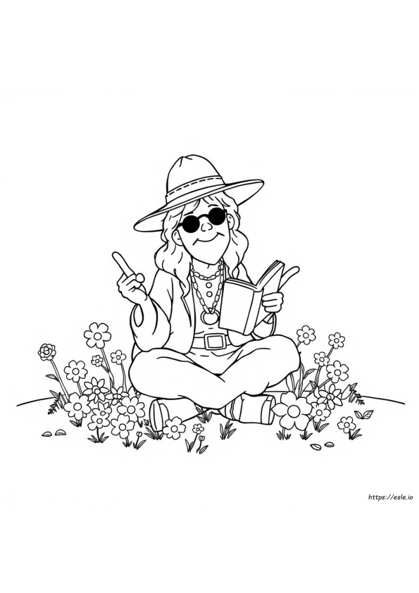 Gambar Mewarnai Hippie Untuk Dicetak