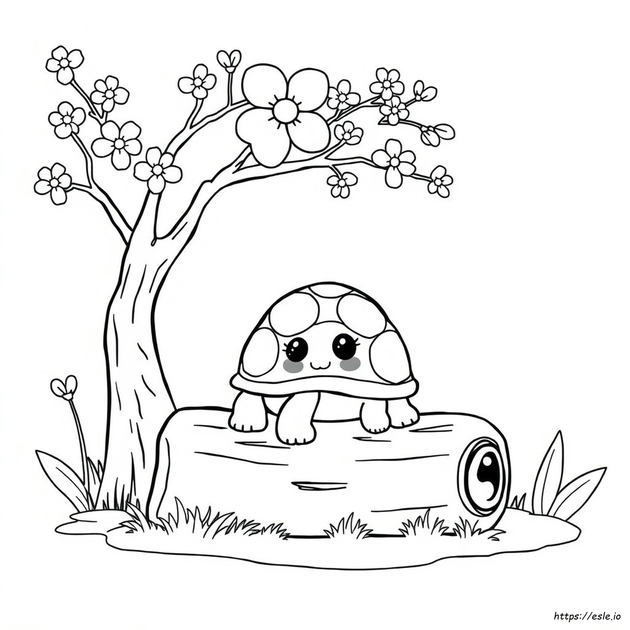 Kawaii Cute Turtle Coloring Pages
