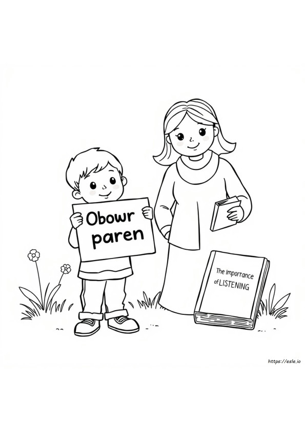 Printable Obey Your Parents Coloring Page