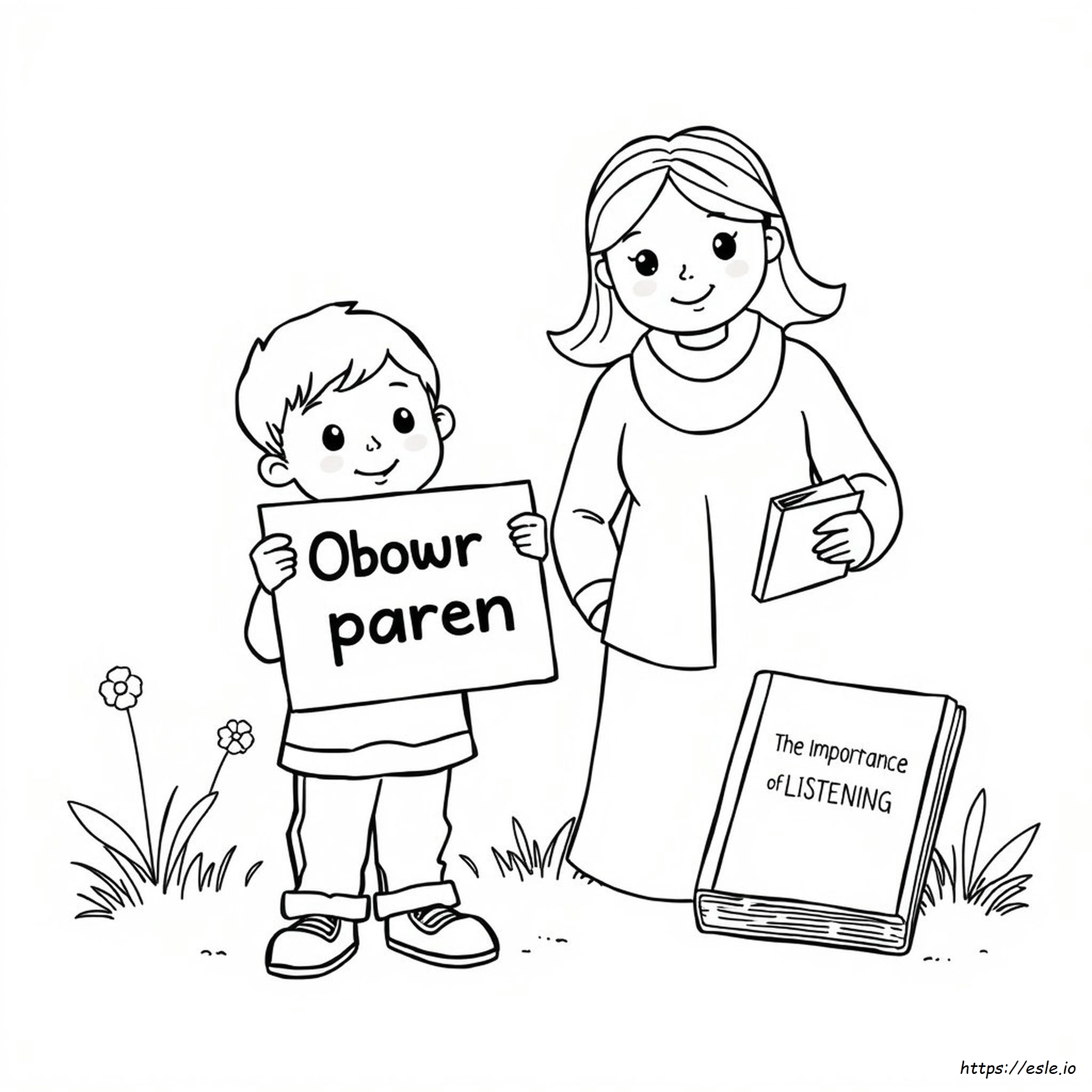Obedece A Tus Padres Para Colorear E Imprimir
