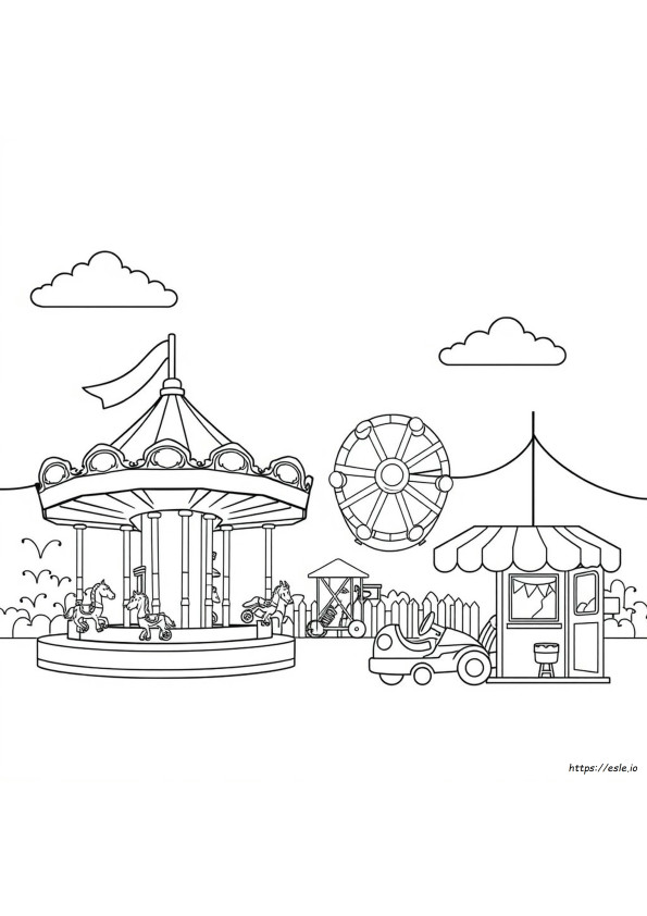 Brinquedos De Parque De Diversões Para Colorir